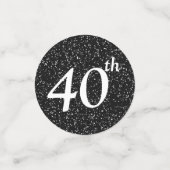 Zwarte 40e verjaardag foto confetti (Kleine voorkant)