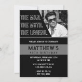 Zwarte 40e verjaardagsuitnodiging Het Man De Legen Kaart (Voorkant)