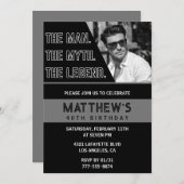 Zwarte 40e verjaardagsuitnodiging Het Man De Legen Kaart (Voorkant / Achterkant)