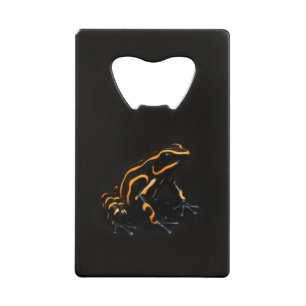 Zwarte 4 Luxe Flesopener Zwart Oranje Kikker Creditkaart Flessenopener