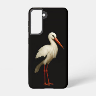 Zwarte 4 Luxe Galaxy S21 Hoes, Elegante Ooievaar Samsung Galaxy Hoesje