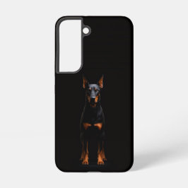 Zwarte 4 Luxe Galaxy S22 Hoes, Guardian Dobermann Samsung Galaxy Hoesje