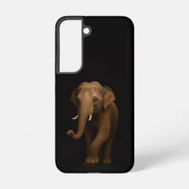 Zwarte 4 Luxe Galaxy S22 Hoes, Indische Olifant Samsung Galaxy Hoesje