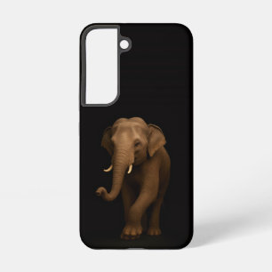 Zwarte 4 Luxe Galaxy S22 Hoes, Indische Olifant Samsung Galaxy Hoesje