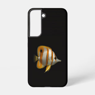 Zwarte 4 Luxe Galaxy S22 Hoes, Koraalvlinder Samsung Galaxy Hoesje