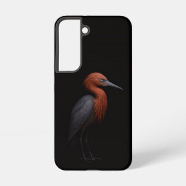 Zwarte 4 Luxe Galaxy S22 Hoes, Roodachtige Reiger Samsung Galaxy Hoesje