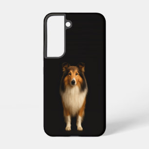 Zwarte 4 Luxe Galaxy S22 Hoes, trouwe Collie Hond Samsung Galaxy Hoesje