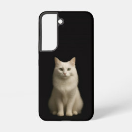 Zwarte 4 Luxe Galaxy S22 Hoes, Turkse Angorakat Samsung Galaxy Hoesje
