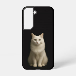 Zwarte 4 Luxe Galaxy S22 Hoes, Turkse Angorakat Samsung Galaxy Hoesje