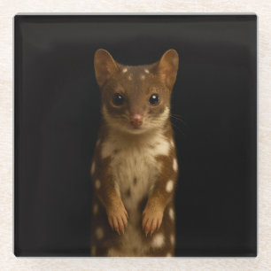 Zwarte 4 Luxe glazen onderzetter, Sweet Quoll Onderzetter