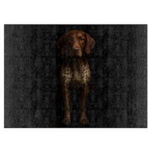 Zwarte 4 Luxe glazen snijplank Duitse Pointer