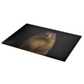 Zwarte 4 Luxe glazen snijplank Fluffy Marmot (Hoek)