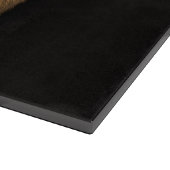 Zwarte 4 Luxe glazen snijplank Fluffy Marmot (Hoek)