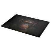 Zwarte 4 Luxe glazen snijplank Serene Chimpansee (Hoek)