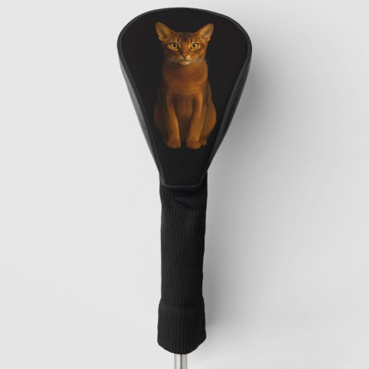 Zwarte 4 Luxe Golf Driver Hoes, Abyssiniaanse Scho Golfheadcover (Voorkant)