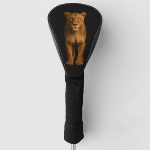 Zwarte 4 Luxe Golf Driver Hoes, Edele Leeuwin Golfheadcover