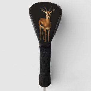 Zwarte 4 Luxe Golf Driver Hoes, Elegante Gazella Golfheadcover