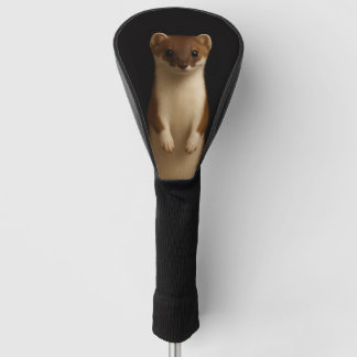 Zwarte 4 Luxe Golf Driver Hoes, Elegante Wezel Golfheadcover