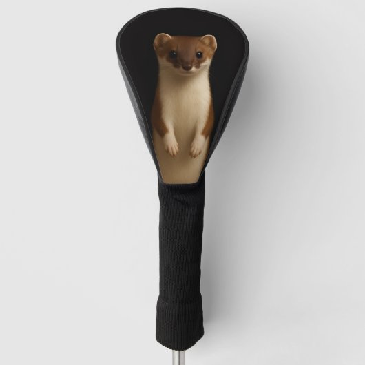 Zwarte 4 Luxe Golf Driver Hoes, Elegante Wezel Golfheadcover (Voorkant)