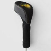 Zwarte 4 Luxe Golf Driver Hoes, Gele Puttervis Golfheadcover (Schuin)