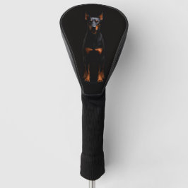 Zwarte 4 Luxe Golf Driver Hoes, Guardian Dobermann Golfheadcover