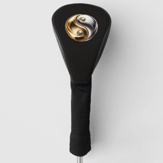Zwarte 4 Luxe Golf Driver Hoes, Harmony Yin Yang Golfheadcover (Voorkant)