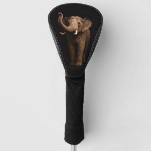 Zwarte 4 Luxe Golf Driver Hoes, Machtige Olifant Golfheadcover