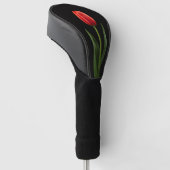 Zwarte 4 Luxe Golf Driver Hoes, Robijnrode Tulp Golfheadcover (Schuin)