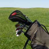 Zwarte 4 Luxe Golf Driver Hoes, Robijnrode Tulp Golfheadcover (Insitu)