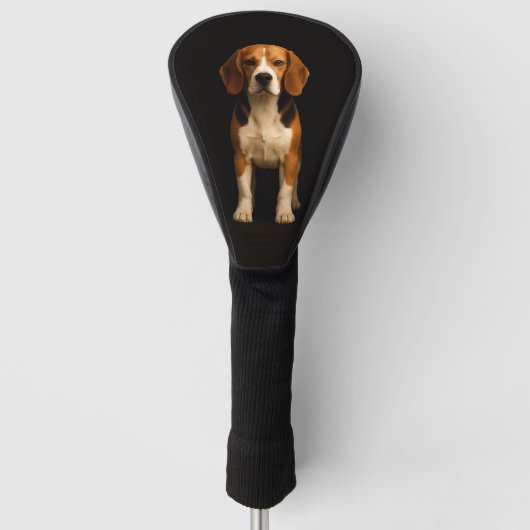 Zwarte 4 Luxe Golf Driver Hoes, Soort Beagle Golfheadcover (Voorkant)