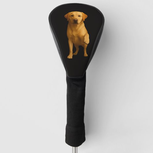 Zwarte 4 Luxe Golf Driver Hoes, Teder Labrador Golfheadcover (Voorkant)