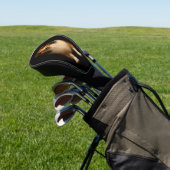 Zwarte 4 Luxe Golf Driver Hoes, Trouw Collie Hond Golfheadcover (Insitu)