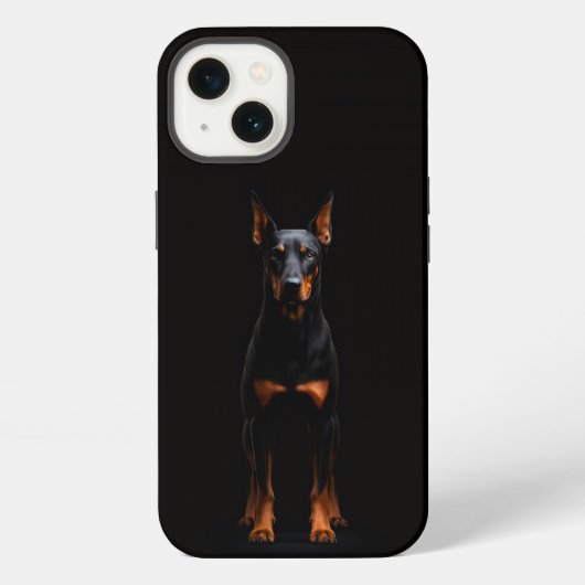 Zwarte 4 Luxe iPhone 13, Dobermann Bewaker Hoesje (Achterkant)
