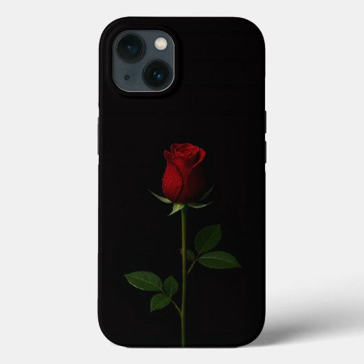 Zwarte 4 Luxe iPhone 13, Fluwelen Rode Roos Case-Mate iPhone Case (Achterkant)