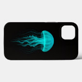 Zwarte 4 Luxe iPhone 13 Hoes, Aqua Glow Kwallen Case-Mate iPhone Case (Achterkant (horizontaal))