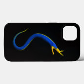 Zwarte 4 Luxe iPhone 13 Hoes, Blauwe Lintaal Case-Mate iPhone Case (Achterkant (horizontaal))