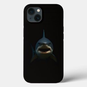 Zwarte 4 Luxe iPhone 13 Hoes, Grote Witte Haai Case-Mate iPhone Case