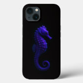 Zwarte 4 Luxe iPhone 13 hoes Violet Blauwe Zeepaar (Achterkant)