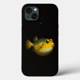 Zwarte 4 Luxe iPhone 13 hoesje, Gele Kogelvis Case-Mate iPhone Case