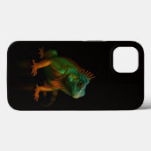 Zwarte 4 Luxe iPhone 13 hoesje, Groene Leguaan Case-Mate iPhone Case (Achterkant (horizontaal))