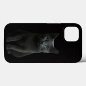 Zwarte 4 Luxe iPhone 13, Russische Blauwe Kat Case-Mate iPhone Case (Achterkant (horizontaal))