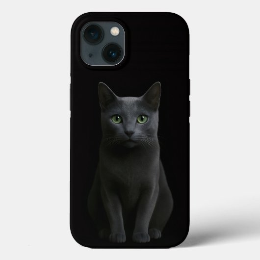 Zwarte 4 Luxe iPhone 13, Russische Blauwe Kat Case-Mate iPhone Case (Achterkant)