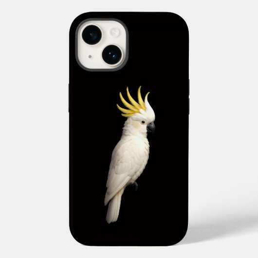Zwarte 4 Luxe iPhone 14 Case-Mate, Kuifkaketoe Case-Mate iPhone Case (Achterkant)