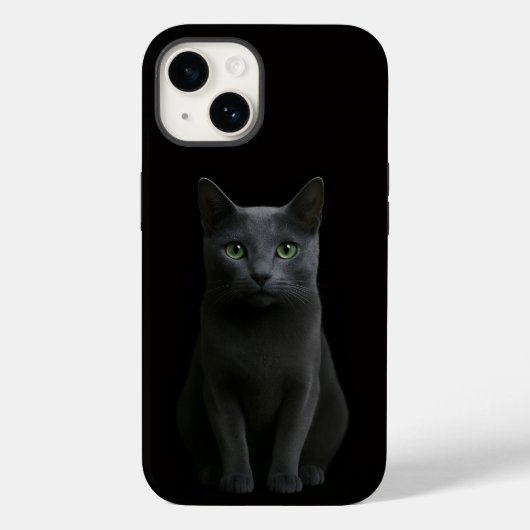 Zwarte 4 Luxe iPhone 14 Case-Mate, Russische Blauw Case-Mate iPhone Case (Achterkant)
