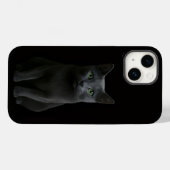 Zwarte 4 Luxe iPhone 14 Case-Mate, Russische Blauw Case-Mate iPhone Case (Achterkant (horizontaal))