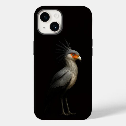 Zwarte 4 Luxe iPhone 14 Case-Mate, Secretarisvogel Case-Mate iPhone Case (Achterkant)