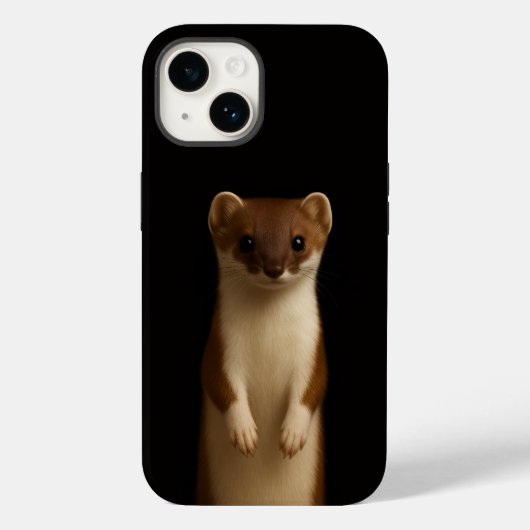 Zwarte 4 Luxe iPhone 14 Hoes, Elegante Wezel Case-Mate iPhone Case (Achterkant)