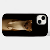 Zwarte 4 Luxe iPhone 14 Hoes, Elegante Wezel Case-Mate iPhone Case (Achterkant (horizontaal))