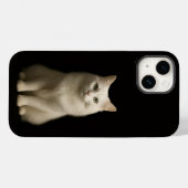 Zwarte 4 Luxe iPhone 14 Hoesje, Turkse Angorakat Case-Mate iPhone Case (Achterkant (horizontaal))