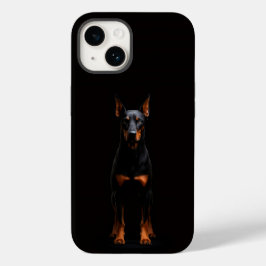 Zwarte 4 Luxe iPhone 14 Mate, Guardian Dobermann Case-Mate iPhone 14 Hoesje